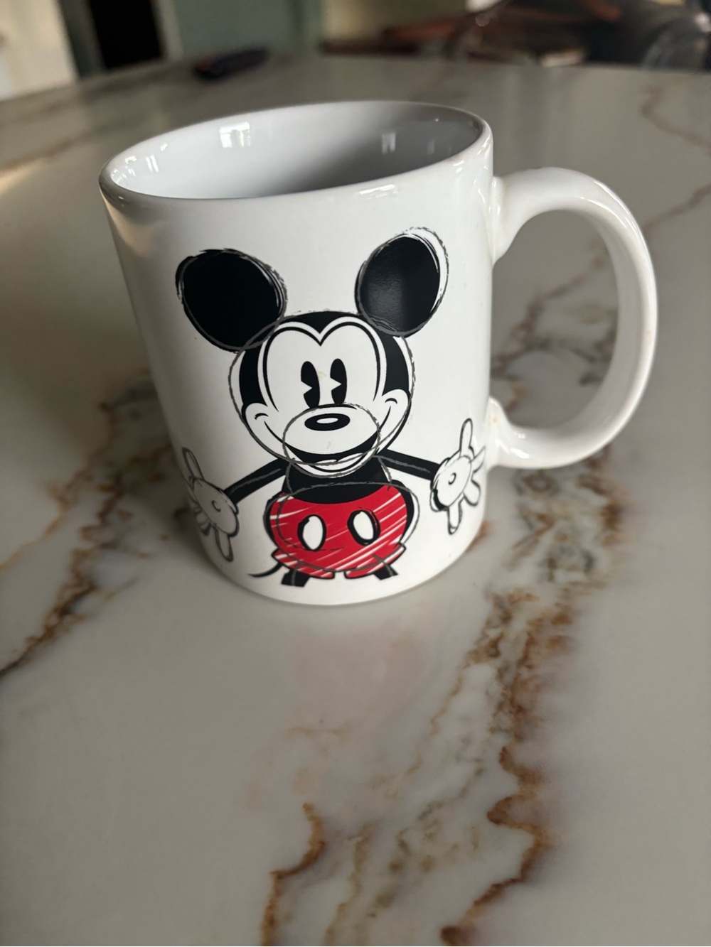 Disney White Ceramic Mug with Black & Red Mickey Design